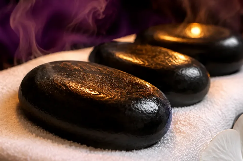 Elena Masaj Salonu — sıcak taş masajı için ısıtılmış taşlar