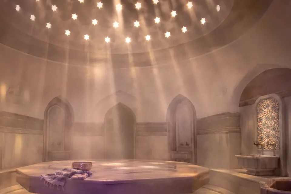 Elena Masaj Salonu, Büyükçekmece — hamam bölümü, kurna ve mermer